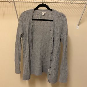 LL Bean - grey cardigan